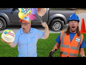 Handyman Hal Helps his Friend get to the Birthday Party! Flat tire on Truck