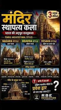 Indian Temple Architecture| Nagara, Dravida & Vesara Style | #gkrevolution#ssccgl#rrbntpc#history