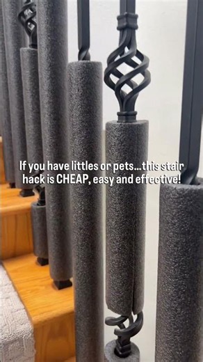 How to baby proof stairs with pool noodles!
