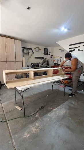 DIY Floating Entertainment Center 🛠️ #diy #tvstand