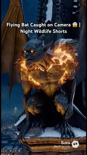 Flying Bat Caught on Camera 😱🦇 | Amazing Night View #funny #funnyanimals