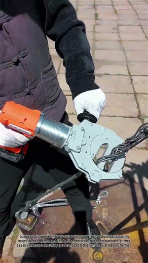 Powerful Hydraulic Cutter Slices Heavy Steel Cables with Effortless Precision