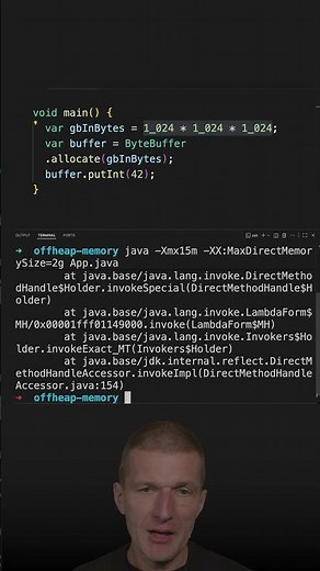 Allocating Off-heap Memory #java #shorts #coding #airhacks