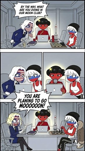 The Moon Club is getting crowded... 🚀 #countryhumans #countryballs #spacerace #artemis #moon