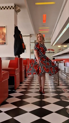 1.9K views · 28 reactions | Miss @zmajin.svet captivates hearts in our vintage date dresses #vintagestyle #vintage #retro #swingdress #retrostyle #vintageoutfit #dollyanddotty #vintagefashion | Dolly and Dotty | Facebook