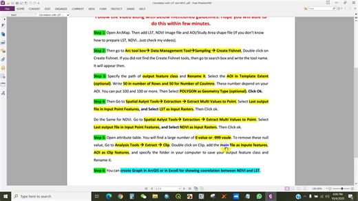 利用ArcGIS和Excel进行NDVI和LST的相关性分析