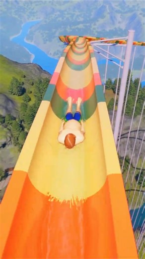 This Water Slide Is Actually Terrifying 🤯😰 #shorts #planetcoaster2
