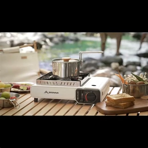 北山狼卡式炉户外野外炉具炊具瓦斯炉卡斯炉便携式卡磁炉露营火锅燃气灶 白色+B6套锅