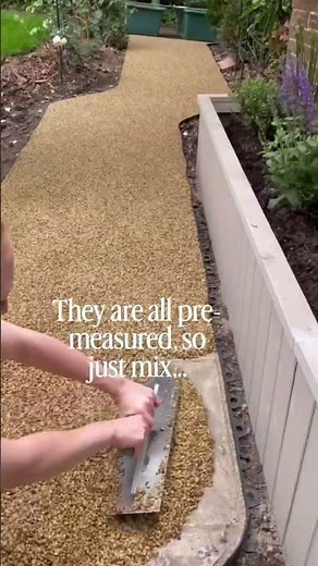 DIY resin bound gravel path - the most satisfying DIYs. #diy #landscapingmaterials