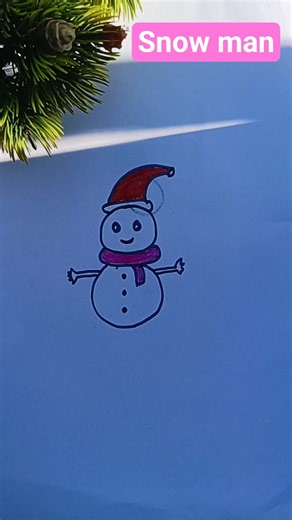 easy snowman drawing for kids|how to make simplesnow man drawing| #snowman #drawing4kids #art forkid