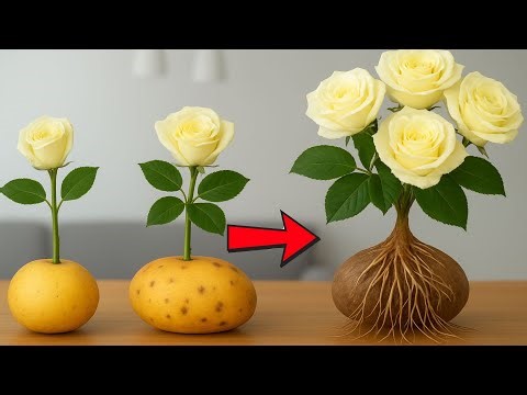 Put Rose Cuttings in a Potato — Roots Grow Like Crazy Overnight!