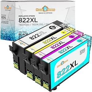 Remanufactured for Epson 822XL Ink Cartridges High Yield Replacement for Epson 822XL Workforce Pro WF-3820 WF-4820 WF-4830 WF-4834 Printer (BCMY, 4-Pack)
