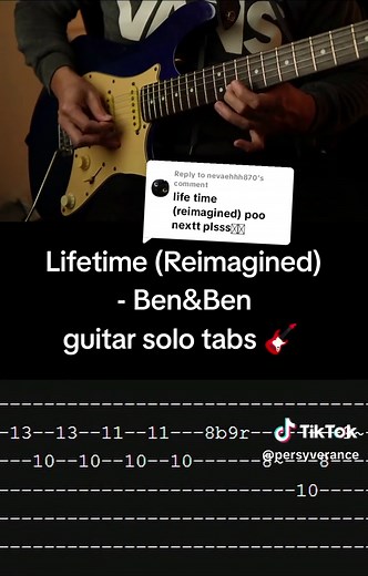 Lifetime (Reimagined) Guitar Solo Tabs - Ben&Ben