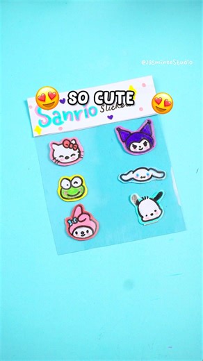 I made DIY SANRIO Stickers 🙀💗 How to make stickers #sticker #howto #shorts #diy #sanrio