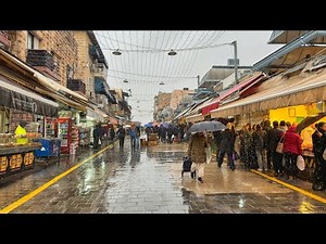 Jerusalem Hit by Storm Byron – Heavy Rainfall and Dramatic Street Scenes (4K)