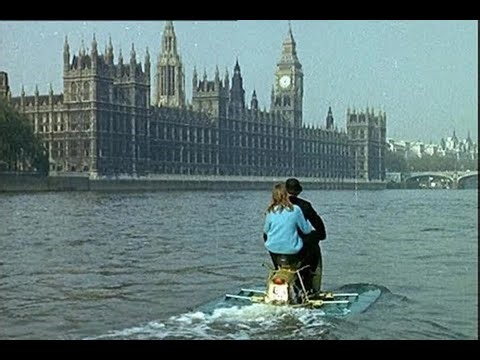 Lambretta Amphi-Scooter Riding on the River Thames (1965)
