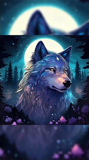 The Mystic Moon Wolf That Rules the Night 🌕🐺✨ #shortsviral #art #aestheticart #cute