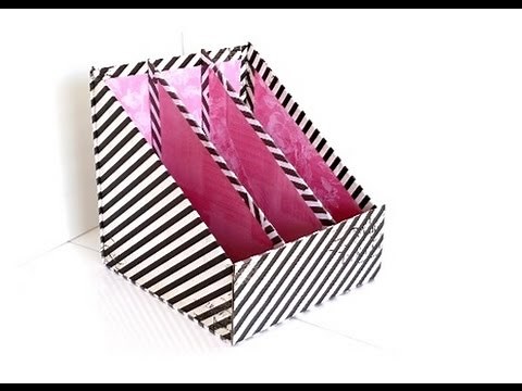 {DIY} 3 Pocket Magazine Holder | Cardboard Storage