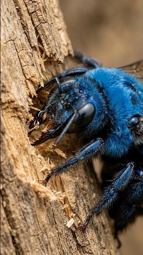The blue carpenter bee doesn’t build hives or make honey.