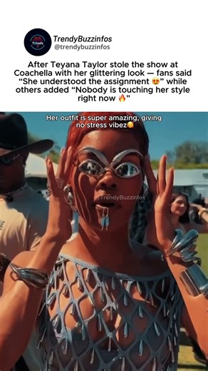 Teyana Taylor “steals the show” with glittering look at Coachella #teyanataylor