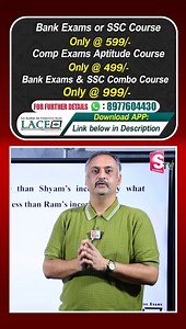 LACEACADEMY Download LACE App & Login with Mobile Number OTP: https://dqpjoj.on-app.in/app/home?orgCode=dqpjoj Or Visit our website https://www.laceacademy.in 1. Buy Bank Exams Complete Course Only @ 599/-: https://dqpjoj.on-app.in/app/oc/363930/dqpjoj? 2. Buy SSC Complete Course Only @ 599/-: https://dqpjoj.on-app.in/app/oc/363936/dqpjoj? 3. Buy Banks & SSC Combo Course Only @ 999/-: https://dqpjoj.on-app.in/app/oc/649166/dqpjoj? 4. Buy Comp Exams Aptitude Course Only @ 499/-: https://dqpjoj.on