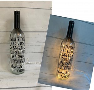 Best Friend Gift - Great Friends Are Like Stars - Lighted Wine Bottle - Etsy