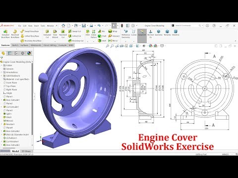 SolidWorks Exercise-Engine Cover Modeling