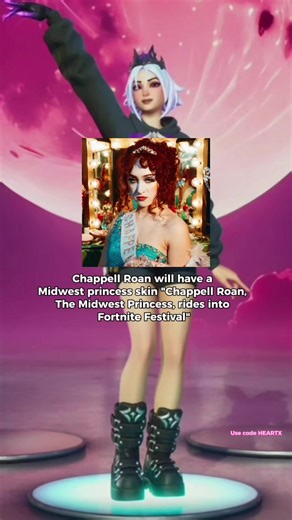 Chappell Roan skin will be a Midwest princess use code HEARTX in Fortnite Itemshop #fyp #fortnite #chappellroan #festival #viral
