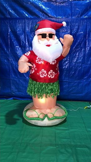 6' Gemmy Airblown Animated Inflatable Hula Dancing Santa