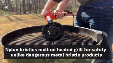 Grill Brush 5 Piece BBQ Cleaning Kit - Nylon Safe Bristle, Wire Free, Safe for All Grates Stainless Steel, Porcelain, Charcoal Smoker Grill Cleaner Scraper, Accessories Outdoor