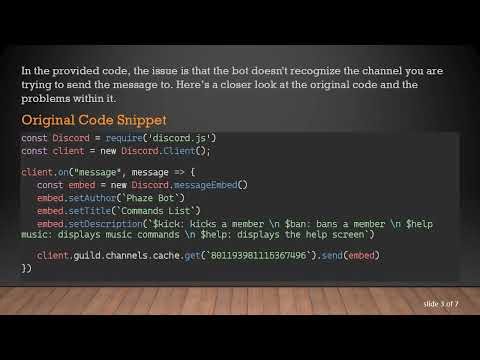 Fixing Discord.js Embed Message Issues: Why Your Bot Isn't Sending Messages to a Specified Channel