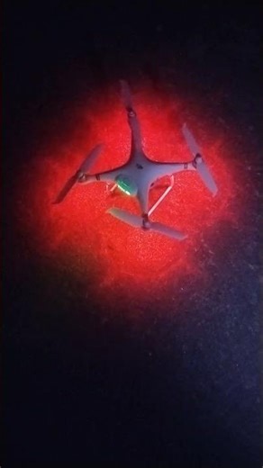 Night Drone Landing Shot | Red Light Glow | Cinematic Drone Clip | #shorts