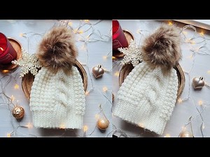 Beginner Crochet Cable Beanie Hat