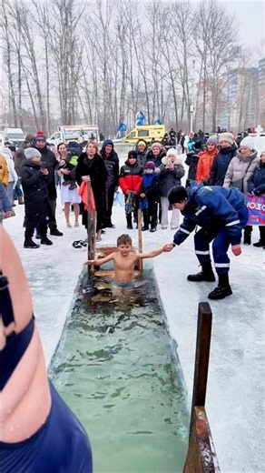 part331#The Baikal Lake😱Baptism Festival at -30°C🧊the brave participants ritualon the icy#LakeBaikal