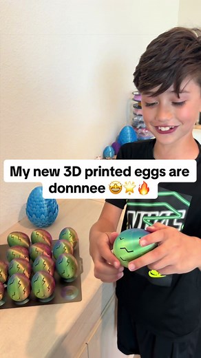 My new 3D printed eggs are donnnee 🤩🌟🔥#3d #3dprinting #bambulab_official