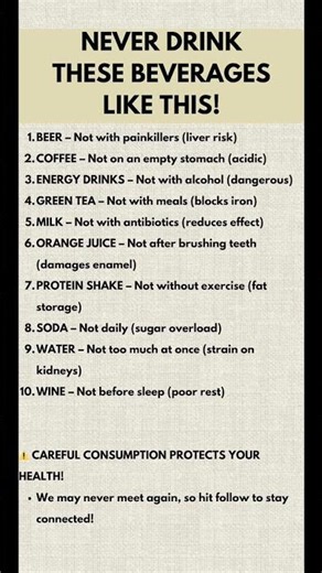 Never drink this beverages this was #beverages #healthknowledge #nutritiontips #education #healthtip