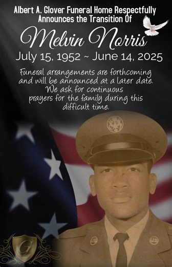 2.1K views | Albert A. Glover Funeral Home sorrowfully announces the passing of Mr. Melvin Norris. If you would like to leave a prayer or share a memory with the family, you may do so on our website, https://www.aagloverfh.com/obituary/Melvin-Norris | Albert A. Glover Funeral Home | Facebook