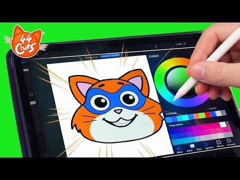 Deviens un Artiste ! Apprends à Dessiner le Chat Masqué sur Tablette | Tutoriel 44 Chats