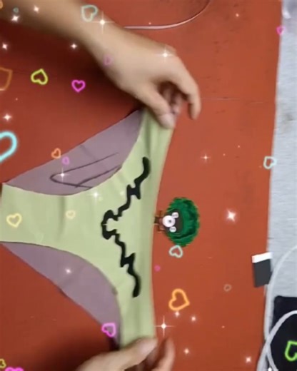 creatively make light green gstring panties without sewing using the fold and stick method #gstring #sewing #tongs | Portal Hiburan | Facebook