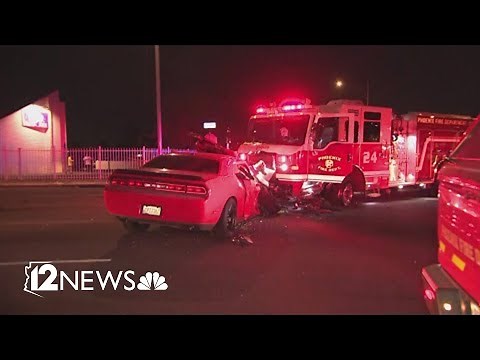 Crash in west Phoenix involves fire truck, car