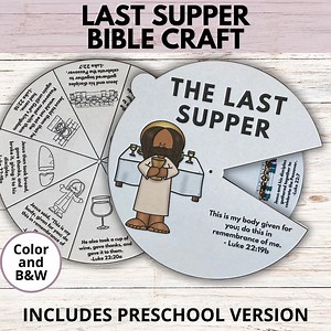The Last Supper Bible Craft, Easter Bible Story Lesson Wheel, Holy Week Bible Activity, Last Supper Printable Bible Spinner Lesson for Kids - Etsy