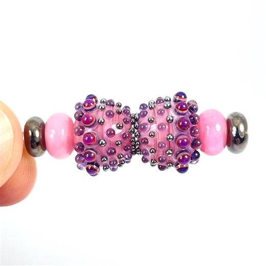 Handmade Lampwork Glass Beads With Spacer Beads – Pair for Earrings, Artisan Jewelry Making - Etsy