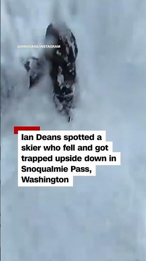 Skier gets trapped in deep snow