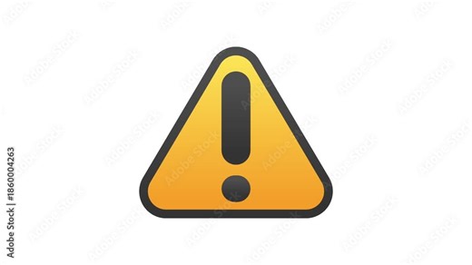Yellow triangle warning sign with exclamation point icon on white background symbolizing alert notification, safety hazard caution, important error message, and emergency attention signal