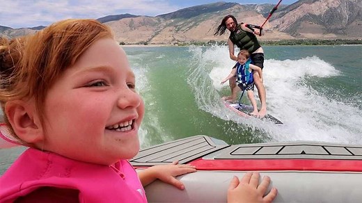 Skating!! Swimming!! Presents! and a party at pirate island 🏝️ It's my birthday!! Jenny Adley and Niko all woke up early to surprise me. They wrapped up presents and cooked my favorite food, French toast, for breakfast. But this isn't your normal, everyday routine French toast. It's waffle French toast that Niko Bear used food coloring to make it green! Birthday breakfast art!! I come downstairs to big hugs from the kiddos and see all the decorations and I can hardly wait to open all my gifts!!