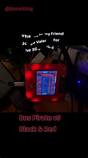 Since students kept mistaking my old Bus Pirate v5 (used for retro-compat testing) for a v6, I gave it a new color scheme 😄 Sharing video of the process. You can’t see the RGB LEDs anymore, but I love the result. Also replaced a damaged debug connector #hardwarehacking #buspirate #electronics #electronicsrepair #soldering