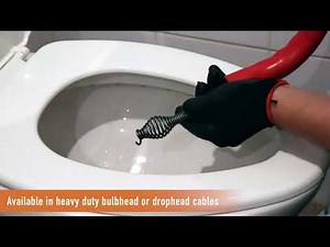DRAINX Toilet Auger w/ Drop Head for T-Junction Pipes, Plastic Guard for Protection