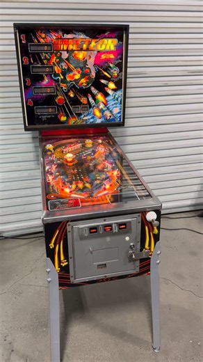 Available now is this beautiful Meteor pinball machine by Stern 1979. We deliver & set up locally in SoCal/NorCal and nationwide & worldwide delivery options available too! #meteor #space #pinball #pinballmachine #arcade | Orange County Pinballs