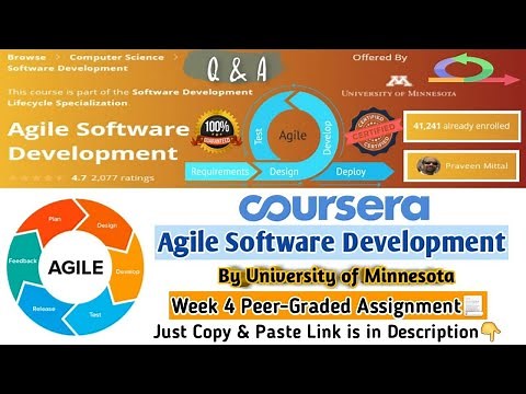 Agile Software Development | Coursera | Week 4 Peer-Graded Assignment Answers | 100% Marks