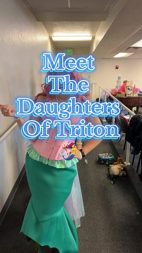 Meet the Mersisters! 🧜‍♀️ I’m the super hot red mermaid Atina 🔥 #utahtheatre #theatretok #theatrekid #littlemermaid #thelittlemermaid #mersister #atina